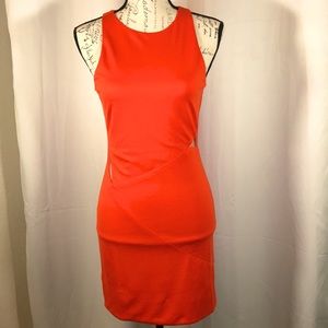 Orange midi dress